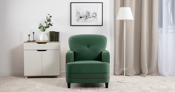 Кресло для отдыха Черри ТК 288 велюр Irida 09 зеленый, Эвита шоколад бежево-коричневый