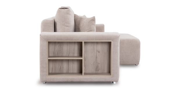 Диван-кровать угловой Оксфорд 710 композиция 1, шенилл Muza 04 светло-бежевый, модульная система, сборка на любую сторону