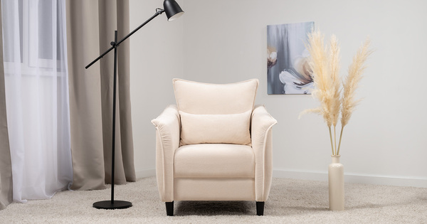 Кресло для отдыха Берта ТК 771 велюр Mirage semolina молочный