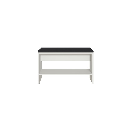 Тумба для обуви Эйр 16.130 белый PE шагрень, кожзам HOLST black