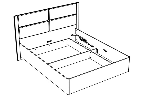 Кровать Livorno 160 с ортопедическим основанием и подъемным механизмом НМ 040.52 Х дуб бунратти, софт панакота