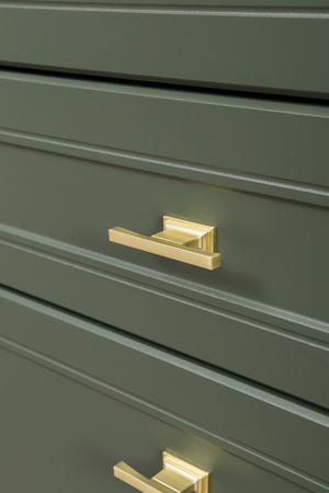 Комод Марион 16.249 дымчатый зеленый K521, олива шагрень AG 1050 ПВХ, белый PE шагрень