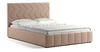 Кровать Милана 140 велюр бежевый кофейный с ортопедическим основанием и подъемным механизмом