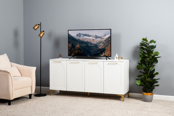 Тумба под ТВ Монтесито 16.67 Белый PE шагрень, белая шагрень 4101 ПВХ