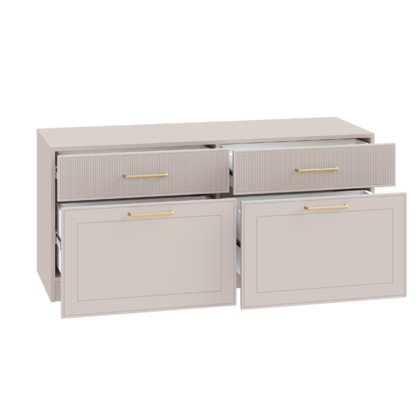 Тумба под ТВ Ричфорд 16.61 кашемир 5981 BS, моно керамика D166-2 ПВХ, белый PE шагрень