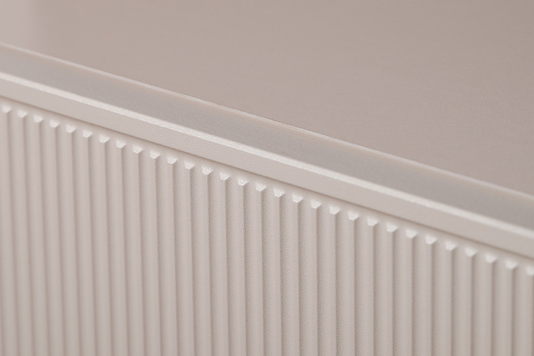 Гостиная Ричфорд композиция 1 с карнизами, кашемир 5981 BS, моно керамика D166-2 ПВХ, белый PE шагрень (собирается на любую сторону)