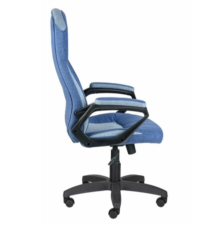 Кресло на колесах Сатурн ультра Хоум ткань рогожка синий 67/65, крестовина пластик, подлокотники с мягкими накладками, механизм качания