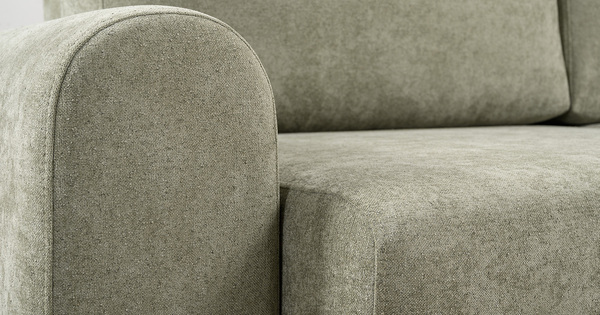 Диван-кровать прямой Тэдди 1503 композиция 1, букле Pique 007 оливковый, модульная система